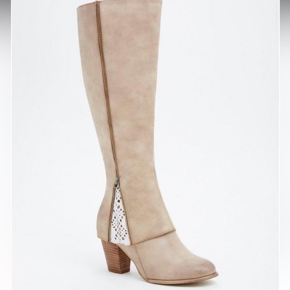 Torrid Crochet Insert Heeled Calf Length Boots (8WW) - Picture 7 of 9